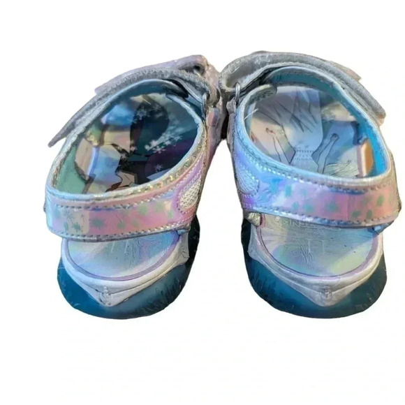 Disney Frozen Sparkles Elsa Light Up Silver Blue Girls Toddler Sandals SZ 11 - Picture 5 of 8